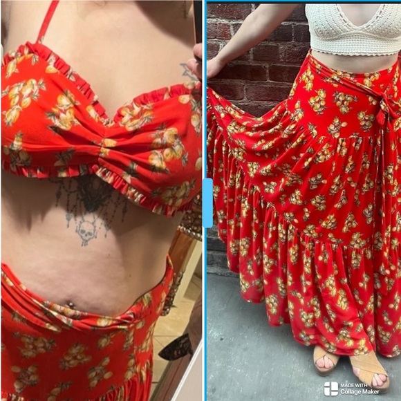 Luxxel 2 Piece Floral Bandeau and Maxi Skirt Set - Picture 2 of 5